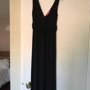 Boden black maxi dress with double V neck